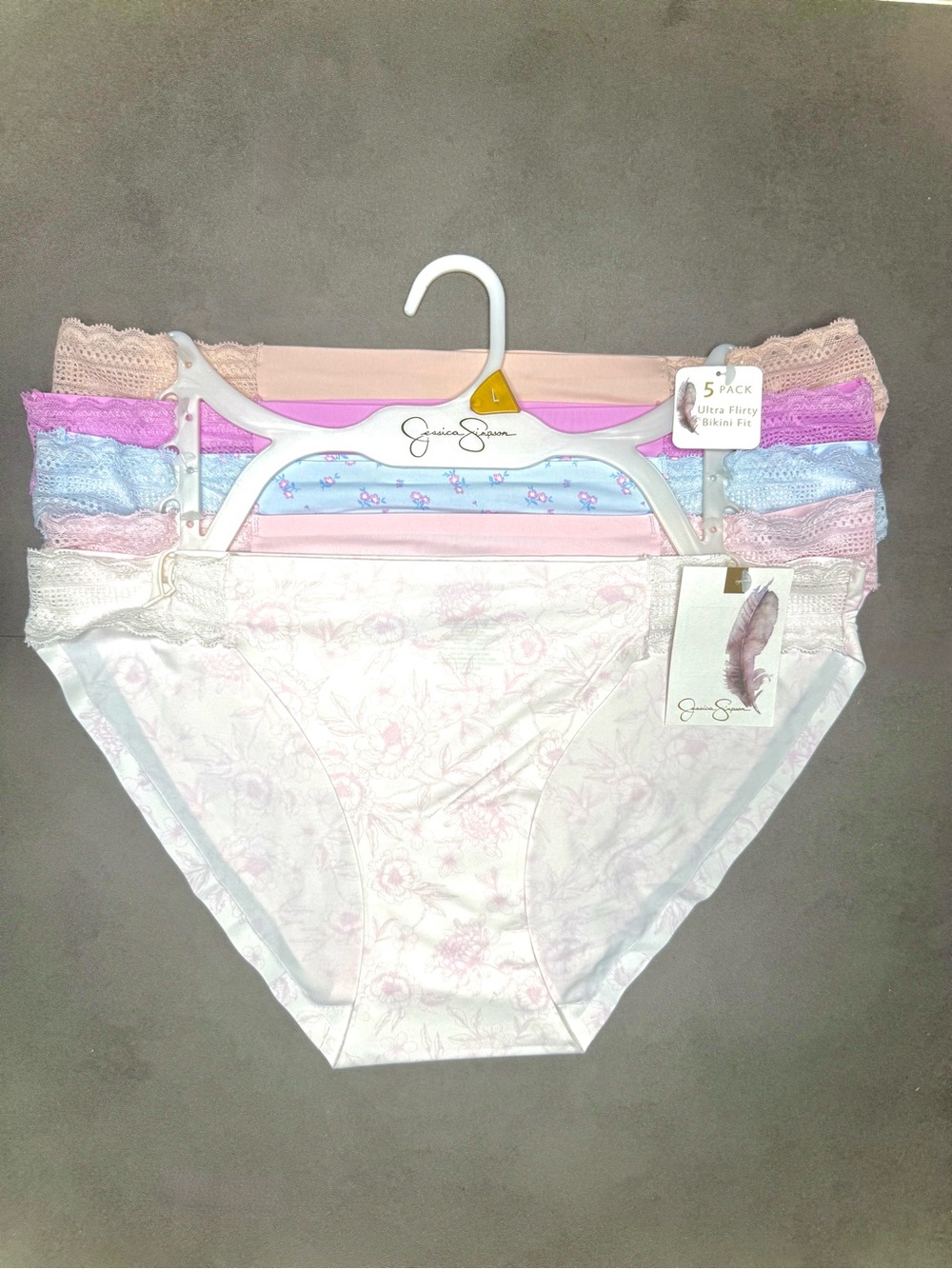 Jessica Simpson Ultra‎ Flirty Bikini Fit With Lace Detail 5-Pack Panties